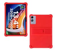 AKNICI Custodia Silicone per DOOGEE Tab G6 Max/TABWEE T60 Pro/TECLAST T65PLUS/ TECLAST T65/ OSCAL PAD 200 Tablet 13.4 Pollici, Protettiva Cover con Supporto Integrato, Rosso