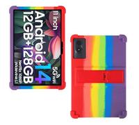 AKNICI Custodia Silicone per DOOGEE U11/DOOGEE U11 PRO/Blackview Tab90 Wifi/Blackview Tab9 Wifi/Blackview Tab90 Tablet 11 Pollici, Protettiva Cover con Supporto Integrato, Arcobaleno