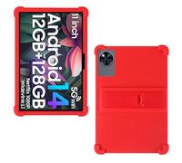 AKNICI Custodia Silicone per DOOGEE U11/ DOOGEE U11 Pro/TABWEE T90/ TABWEE W90/ UJJ U7/ AGM PAD P2/ AGM PAD T2/ UMIDIGI G9 Tab Tablet 11 Pollici, Protettiva Cover con Supporto Integrato, Rosso
