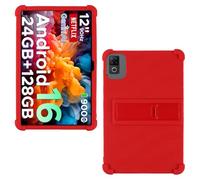 AKNICI Custodia Silicone per DOOGEE U12 Tablet 12 Pollici, Protettiva Cover con Supporto Integrato per DOOGEE T36/ TECLAST T60AI/ Blackview Mega2 Tablet 12 Pollici, Rosso