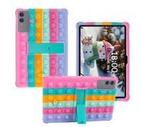 AKNICI Custodia Silicone per TECLAST T65PLUS/ TECLAST T65/ DOOGEE Tab G6 Max/TABWEE T60 Pro/OSCAL PAD 200 Tablet 13.4 Pollici, Protettiva Cover con Supporto Integrato, Rosa Viola