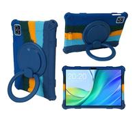 AKNICI Custodia Universale Silicone per TECLAST M50 / TECLAST M50HD / TECLAST M50 Pro Tablet 10.1 Pollici, Protettiva Cover con 360° Supporto Rotante e Maniglia/Penna Holder, Blu Scuro