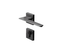 AKNOQNTM Serratura for porta da camera da letto interna in stile nordico, con aspirazione magnetica, silenziosa, con maniglia in legno divisa e serratura nera.(GoldenPVDA01-315(standard5845lockbody))