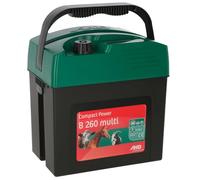 AKO Compact Power B 260 Multi, dispositivo per recinzione Classic, batteria a secco, 9 V, input Joule: 0,38 J, tensione massima: 9,800 V, per recinzioni fino a 4 km, 5 anni di garanzia, Made in