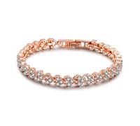 AKOAK 1 braccialetto tennis in argento, squisito classico alla moda o ragazze, braccialetti lucidi con strass per adolescenti, ragazze e donne accessori per le mani, Metallo