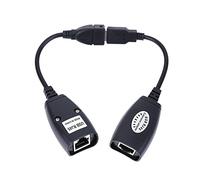 AKOAK 2 Pz/Set di Adattatori di Estensione USB 2.0 Maschio & Femmina Estensori Su CAT5/CAT5/E6 RJ45 LAN Network Ethernet Ripetitore Cavi