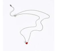 AKOAK Collana con ciondolo a forma di cuore in argento sterling 925 smaltato rosso per donne e ragazze, 18 pollici, in argento sterling 925
