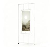 AKOGG Cavalletto Pittura Porta Quadri Da pavimento,Espositori Per Mostre D'Arte,Supporto Poster Con Ruote,Espositore Informativo,Supporti Presentazioni,Pannello Espositivo Mobile(White,5PCS_60*160CM)