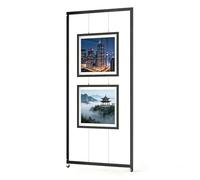 AKOGG Cavalletto Pittura Porta Quadri Da pavimento,Espositori Per Mostre D'Arte,Supporto Poster Con Ruote,Espositore Informativo,Supporti Presentazioni,Pannello Espositivo Mobile(Black,3PCS_60*160CM)