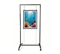 AKOGG Espositori Per Mostre D'Arte,Supporto Poster Con Ruote,Pannello Espositivo Artistico Modulare,Espositore A Cavalletto Grande,Supporti Presentazioni,per Galleria,Studio Evento(Black,60 * 160cm)