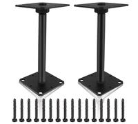 AKOLAFE 2 pezzi Supporto per Pali Filettato 110 X 110 X 250 mm Upporti per Pali Regolabili in Altezza Regolabile Base in Cemento da Avvitare Piedini di Supporto con Viti (Nero)