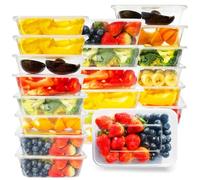 AKOLAFE 50 contenitori salvafreschezza con coperchio, da 500 ml, con coperchio, resistenti alla luce, senza BPA, con coperchio, in plastica, per verdure, frutta
