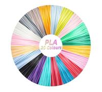 AKOLAFE Filamenti per penna 3D da 1,75 mm, 60 rotoli, 20 colori, fili per stampa a matita 3D, ogni colore 5 metri, totale 300 metri, compatibile con penne SCRIB3D, MYNT3D, PIKA3D e altre penne per