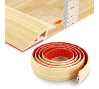 AKOLAFE Striscia per soglia della porta, 2 m, 50 mm di larghezza, in PVC, autoadesiva, per porte, effetto legno di quercia, striscia di transizione per soglie interne da 10 mm