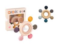 akolik Massaggiagengive per Neonato, Giocattoli per Dentizione Regalo da 3, 6, 9, 12 Mesi, Anello in Silicone Alimentare, Giochi da Bagno per Bambini