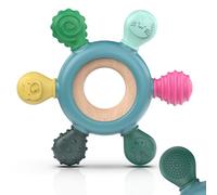 akolik Massaggiagengive per Neonato, Giocattoli per Dentizione Regalo da 3, 6, 9, 12 Mesi, Anello in Silicone Alimentare, Giochi da Bagno per Bambini