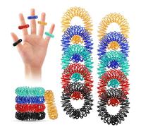 AKONE Anelli per agopressione, 10 pezzi, 2026, per massaggiare le dita, per alleviare lo stress, anelli a batteria, anelli per massaggiare le dita contro l'agopuntura, anti-stress