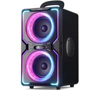 AKONE Cassa Bluetooth Potente Portatile: 240W Altoparlante Party Wireless Bluetooth Speaker, Super Natural Bass,15Hr Playtime,TWS, Luci LED Fantastiche per Feste, Campeggio, Spiaggia, Cortile