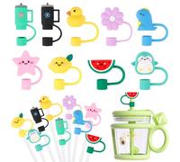 AKONE Copertura per cannuccia Stanley Cup, 9 pezzi, copertura per cannuccia in silicone, riutilizzabile, accessorio Stanley Cup, topper per cannucce da 6 a 8 mm, ND-477