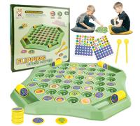AKONE Flip Chess Memory, gioco di scacchi a 2-4 giocatori, flip board matching gioco per bambini, gioco di memoria a scacchi, giocattolo educativo Montessori