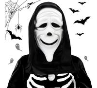 AKONE Ghostface - Maschera horror, maschera per Halloween, maschera a forma di teschio, per feste di Halloween, cosplay, accessori in maschera, adatta per feste horror (C)