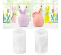 AKONE Stampi a forma di coniglietto pasquale, 2 pezzi, in silicone, per decorazioni pasquali e regali