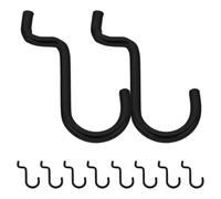 AKOOSY 10 Pezzi Gancio per Pannello in Ferro Nero, Organizer Attrezzi | Montaggio Rapido, Resistente All’usura, per Officina e Scaffalature del Garage, Sistemazione Utensili e Oggetti Pesanti