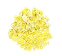 AKOOSY 100 Pezzi Etichette Auricolari in Plastica Gialle per Maiali e Bovini Stampa Indelebile e Design Monopezzo Resistente per in Fattoria