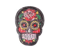 AKOOSY 11 Pezzi Toppe Termoadesive Ricamate Teschio Patch Tessuto Punk Colorate per Borse Cappelli Adesive Cucire Decorazioni Fai da Te e Riparazioni
