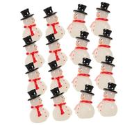 AKOOSY 16 Pezzi Miniature Snowman Figurines in Resin Luminous Xmas Decorations for DIY Fairy Gardens Winter Party Tabletop Displays Compact Glow in The Dark Ornaments