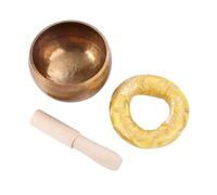 AKOOSY 1pezzi Ciotola Sonora Rame Per Meditazione e Ciotola Canto Con Bastoncino e Guarnizione Perfetta Per Relax e Terapia Del Suono