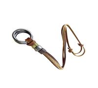 AKOOSY 1pezzi Collana in Lega Con Ciondolo Doppio Anello Vintage Da Uomo Regalo Moda Per Ragazzi Design Creativo e Affascinante Per Occasioni Speciali