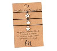 AKOOSY 1set Braccialetti Regolabili Per Madre e Figlia Braccialetti Coordinati Inossidabile Con Stella Cinque Punti Per La Festa Della Mamma e Momenti Speciali
