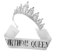 AKOOSY 1set Compleanno Con Coroncina e Fusciacca Per Donna Accessori Glamour Con Strass Per Festeggiamenti Di Compleanno Design Elegante e Confortevole Perfetti Per Feste e Celebrazioni