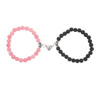 AKOOSY 2 Pezzi Braccialetti Coordinati per Coppie Cuore Magnetico, Braccialetti Elastici Opachi, Regalo Anniversario e San per Fidanzati a Distanza
