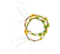 AKOOSY 2 pezzi Fascia Corona di Fiori Sole con Nastro Regolabile Coroncina Floreale Boho per Donna Ragazza Accessorio Capelli Estivo per Foto e Eventi