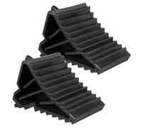 AKOOSY 2 Pezzi Ferma Ruota Parcheggio Nero in Plastica Triangolare Antiscivolo Solido per Auto e Camion Accessorio per Allineamento Ruote e Sicurezza