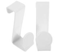 AKOOSY 2 Pezzi Gancio per Sedile Wc Bianco in Plastica Installazione Facile e Salvaspazio, Gancio Multifunzione per Vasino e Porta Oggetti Dietro la Porta