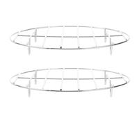 AKOOSY 2 Pezzi Graticola Rotonda in Acciaio Inox, Cottura Uniforme | Superficie Antiaderente, Supporto Stabile per Pizza e Verdure, Uso in Forno Interno e Grigliata da Esterno