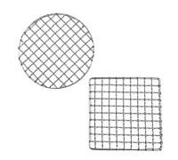 AKOOSY 2 Pezzi Griglia Barbecue in Acciaio Inox per Campeggio e Grigliata | Rete Metallica Argento, Antiruggine e Resistente al Calore, per Gamberi e Crostacei, Accessorio da Picnic