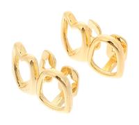 AKOOSY 2 Pezzi Grill Dentali Dorati Forma di Cuore Protezione Denti Forata per Cosplay Hip Hop e Halloween Accessorio Viso Delicato Design Ventilato per Comfort e Chiarezza nel Parlato