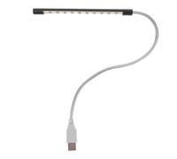 AKOOSY 2 Pezzi Lampada Notturna USB 10 LED, Collo Flessibile in Alluminio | Luce Bianca Brillante, Risparmio Energetico e Fuoco Puntuale, per Lettura Notturna e Gaming su Laptop