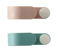 AKOOSY 2 Pezzi Porta Scopa da Muro Gancio Creativo a Corna, Verde | Supporto in Plastica, Fissaggio Saldo e Ordine, per Bagno e Appoggio a Parete, Stile Semplice