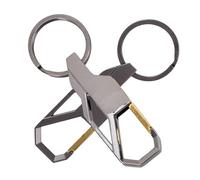 AKOOSY 2 pezzi Portachiavi Auto Uomo in Lega Zinco Resistente Clip Multifunzione per Chiavi Pendente e Cintura Nero Opaco e Scuro
