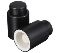 AKOOSY 2 Pezzi Tappo Sottovuoto per Vino in Abs e Silicone Nero Tappo Bottiglia Vino Pratico e Affidabile per Mantenere Fresco