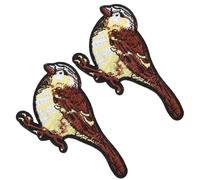 AKOOSY 2 pezzi Toppe Ricamate Passerotto Termoadesive per Abbigliamento e Accessori Applicazioni Cucito Decorativi per Giacche Borse Cappelli Patch Tessuto Resistenti e Facili da Usare