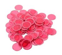 AKOOSY 200 Pezzi Gettoni da Bingo Magnetici Rossi con Anello Metallico Interno, Leggeri e Trasparenti, per Giochi All'aperto e Feste e Adulti