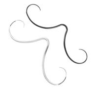 AKOOSY 2pezzi Anelli Per Setto Nasale Baffo Design Gioielli Piercing Naso Per Donna Adatti Varie Dimensioni Comodi e Facili Da Pulire Argento Nero