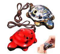 AKOOSY 2pezzi Ocarina Ceramica Forma Di Testuggine Strumento Musicale Per Principianti Design Resistente e Superficie Liscia Ocarina Decorativa Per Suonare e Da Indossare Al Collo