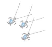 AKOOSY 3 pezzi Collana da Donna con Ciondolo a Forma di Testuggine Fluorescente in Lega Colorata Gioielli Eleganti per Feste e Regali